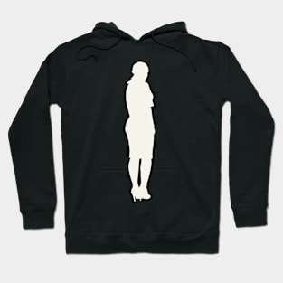 Woman Pop Art White Silhouette Hoodie